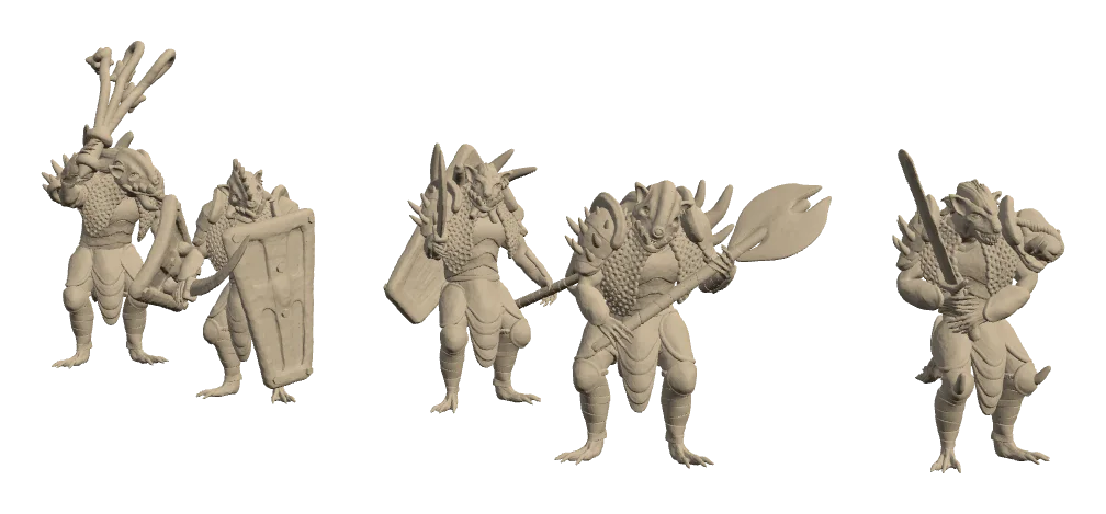 Five armoured gnolls
